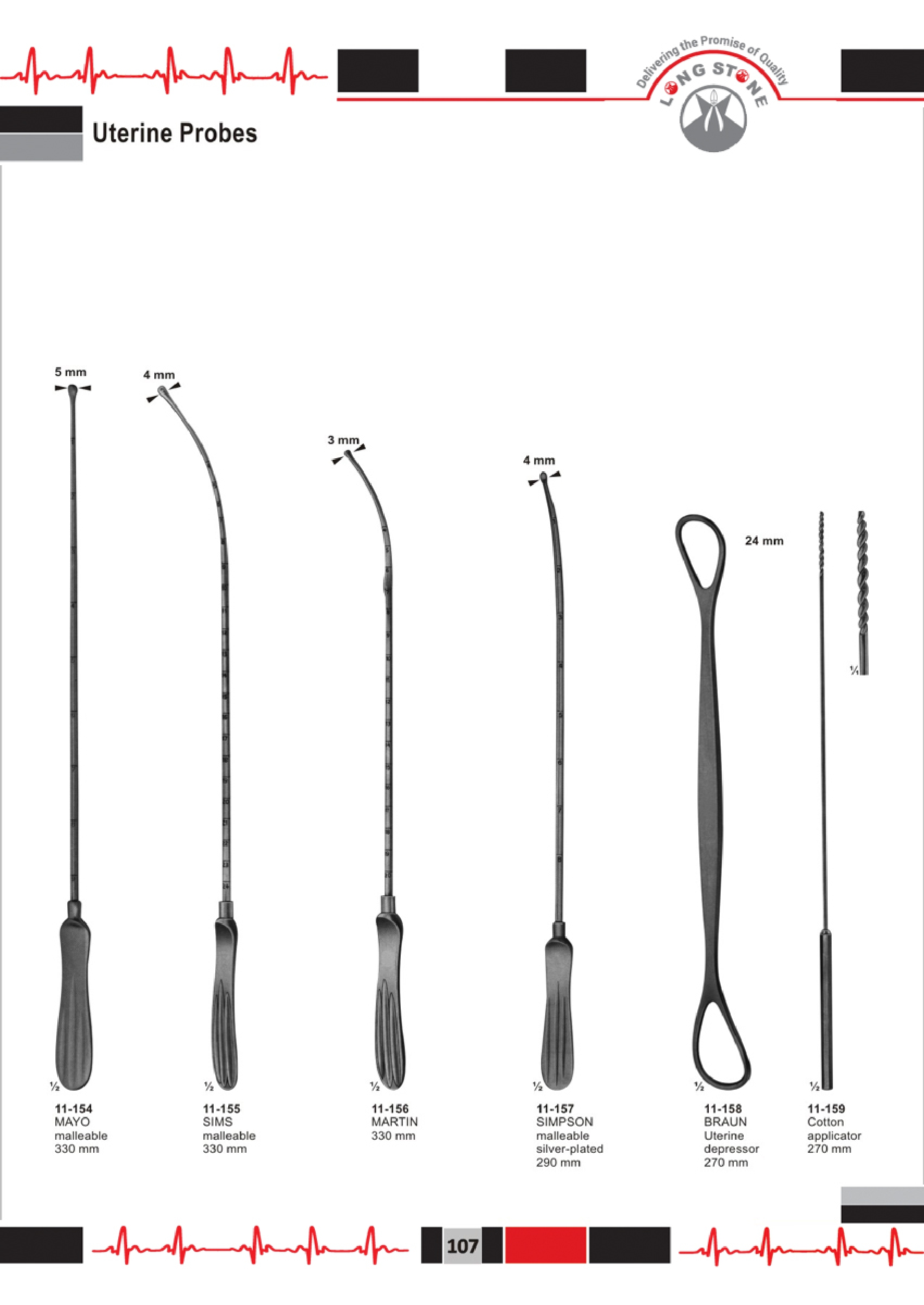 Uterine Probes, Uterine Dressing, Polypus and Ovum Forceps